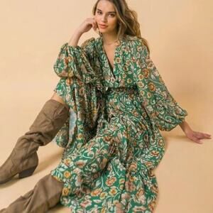 Baltic Born Green Floral Maxi Dress